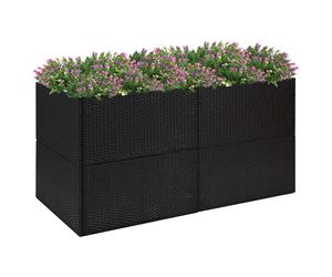 vidaXL Fioriera da Giardino Nero 157x80x80 cm in Polyrattan
