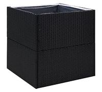 vidaXL Fioriera da Giardino Nero 80x80x80 cm in Polyrattan