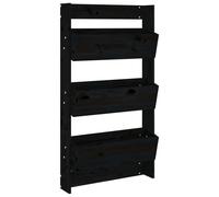 vidaXL Fioriera da parete 3 scomparti 60x18,5x110 cm in legno di pino nero