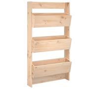 vidaXL Fioriera da parete a 3 scomparti 60x18,5x110 cm in legno di pino massiccio