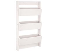 vidaXL Fioriera da parete con 3 scomparti 60x18,5x110 cm Legno di pino bianco