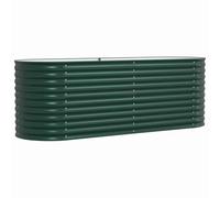 vidaXL Fioriera Elevata in Acciaio Galvanizzato Verde 240 X 80 81 cm Scatola Fioriera Durevole per Ortaggi ed Erbe Moderna Ovale Fioriere in Metallo Resistente alla Ruggine per Ortaggi e Erbe