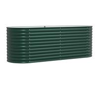 vidaXL Fioriera Elevata in Acciaio Galvanizzato Verde 240 X 80 81 cm Scatola Fioriera Durevole per Ortaggi ed Erbe Moderna Ovale Fioriere in Metallo Resistente alla Ruggine per Ortaggi e Erbe