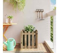 vidaXL Fioriera Giardino a Recinzione 50x50x50Pino Massello Impregnato