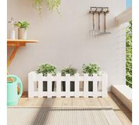 vidaXL Fioriera Giardino a Recinzione Bianca 100x30x30cm Massello Pino