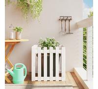 vidaXL Fioriera Giardino a Recinzione Bianca 60x60x60 cm Massello Pino