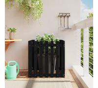 vidaXL Fioriera Giardino a Recinzione Nera 70x70x70 cm Massello Pino