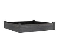 vidaXL Fioriera Giardino con Fodera Grigia 120x120x25cm Massello Abete, fioriera rialzata con fodera, fioriera da giardino, fioriera in legno