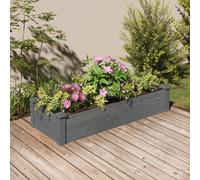 vidaXL Fioriera Giardino con Fodera Grigia 120x45x25cm Massello Abete
