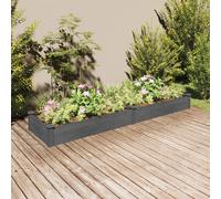 vidaXL Fioriera Giardino con Fodera Grigia 240x60x25 cm Massello Abete