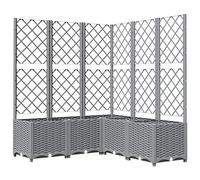 vidaXL Fioriera Giardino con Graticcio Grigio Chiaro 120x120x136cm PP