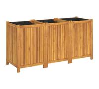 vidaXL Fioriera Giardino con Rivestimento 150x50x75 cm Massello Acacia