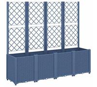 vidaXL Fioriera Giardino con Traliccio Grigio Blu 160x40x140 cm PP