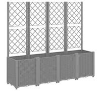 vidaXL Fioriera Giardino con Traliccio Grigio Chiaro 160x40x140 cm PP