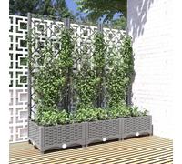 VidaXL Fioriera Giardino e Graticcio Grigio Chiaro 120x40x121,5cm PP