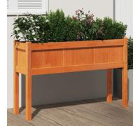 vidaXL Fioriera Giardino Gambe Marrone Cera 110x31x70 cm Massello Pino