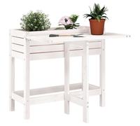 vidaXL Fioriera Giardino Piano Pieghevole Bianco Legno Massello Pino