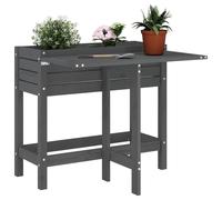 vidaXL Fioriera Giardino Piano Pieghevole Grigia Legno Massello Pino