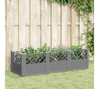 vidaXL Fioriera Giardino Picchetti Grigio Chiaro 123,5x43,5x43,5 cm PP