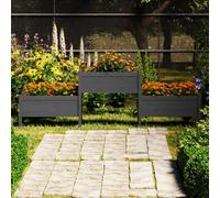 vidaXL Fioriera Grigia 245,5x44x75 cm in Legno Massello di Pino