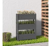 VIDAXL - Fioriera Grigia 77x25x104,5 Cm In Legno Massello Di Pino