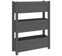 VIDAXL - Fioriera Grigia 77x25x104,5 Cm In Legno Massello Di Pino
