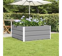vidaXL Fioriera Grigio Chiaro 100 x 100 x 45 cm Acciaio, Soluzioni per Giardini e terrazze, Design Moderno, Materiali Resistenti, migliora Gli spazi Esterni, scopri opzioni stilose