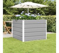 vidaXL Fioriera Grigio Chiaro 100 x 100 x 75 cm Acciaio, Soluzioni per Giardini e terrazze, Design Moderno, Materiali Resistenti, migliora Gli spazi Esterni, scopri opzioni stilose