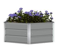 vidaXL Fioriera Grigio Chiaro 129 x 129 x 45 cm Acciaio, Design Giardino e Terrazza, Elementi Esagonali, Caratteristiche Moderne, Materiali Resistenti, per Spazi Esterni, Divertiti