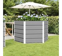 vidaXL Fioriera Grigio Chiaro 129 x 129 x 75 cm Acciaio, Design Giardino e Terrazza, Elementi Esagonali, Caratteristiche Moderne, Materiali Resistenti, per Spazi Esterni, Divertiti
