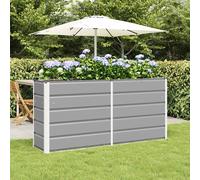 vidaXL Fioriera Grigio Chiaro 160 x 40 x 75 cm Acciaio, Giardino e terrazza, Moderno, Materiali durevoli ed ecologici per mobili e Decorazioni Esterne, Design Elegante e Funzionale