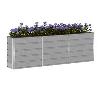 vidaXL Fioriera Grigio Chiaro 160 x 40 x 75 cm Acciaio, Giardino e terrazza, Moderno, Materiali durevoli ed ecologici per mobili e Decorazioni Esterne, Design Elegante e Funzionale