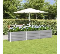 vidaXL Fioriera Grigio Chiaro 240 x 40 x 45 cm Acciaio, Giardino e terrazza, Moderno, Materiali durevoli ed ecologici per mobili e Decorazioni Esterne, Design Elegante e Funzionale