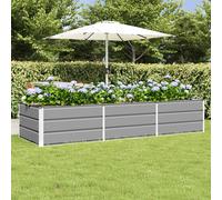vidaXL Fioriera Grigio Chiaro 240 x 80 x 45 cm Acciaio, Design per Giardini e terrazze, Moderno, duraturo, soluzioni ecocompatibili, migliora Il Soggiorno all'aperto con spazi Funzionali, Idee Creati