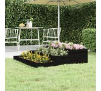 vidaXL Fioriera Nera 107x107x27 cm in Legno Massello di Pino