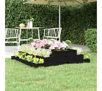 vidaXL Fioriera Nera 110x110x27 cm in Legno Massello di Pino