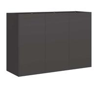 vidaXL Fioriera Nera 120x40x80 cm in Acciaio Laminato a Freddo, Vaso per Piante, Supporto per Piante, Letto rialzato, Supporto per fioriera