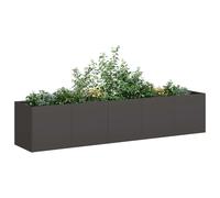 vidaXL Fioriera Nera 200x40x40 cm Acciaio Laminato a Freddo