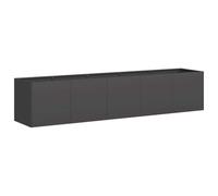 vidaXL Fioriera Nera 200x40x40 cm in Acciaio Laminato a Freddo, Vaso per Piante, Supporto per Piante, Letto rialzato, Supporto per fioriera