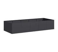 vidaXL Fioriera Nera 200x80x40 cm in Acciaio, Vaso per Piante, Supporto per Piante, Letto rialzato, Supporto per fioriera, Vassoio per Piante