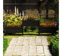 vidaXL Fioriera Nera 245,5x44x75 cm in Legno Massello di Pino