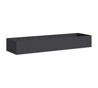 vidaXL Fioriera Nera 280x80x40 cm in Acciaio, Vaso per Piante, Supporto per Piante, Letto rialzato, Supporto per fioriera, Vassoio per Piante