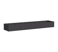 vidaXL Fioriera Nera 360x80x40 cm in Acciaio, Vaso per Piante, Supporto per Piante, Letto rialzato, Supporto per fioriera, Vassoio per Piante