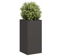 vidaXL Fioriera Nera 40x40x80 cm in Acciaio Laminato a Freddo, Vaso per Piante, Supporto per Piante, Letto rialzato, Supporto per fioriera