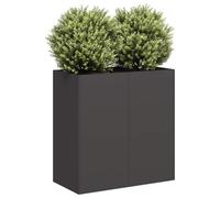 vidaXL Fioriera Nera 80x40x80 cm in Acciaio Laminato a Freddo, Vaso per Piante, Supporto per Piante, Letto rialzato, Supporto per fioriera