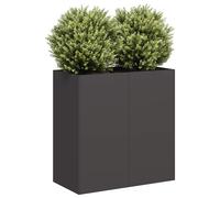 vidaXL Fioriera Nera 80x40x80 cm in Acciaio Laminato a Freddo