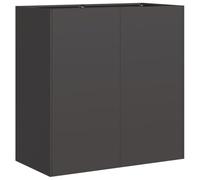 vidaXL Fioriera Nera 80x40x80 cm in Acciaio Laminato a Freddo, Vaso per Piante, Supporto per Piante, Letto rialzato, Supporto per fioriera