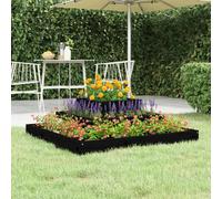 vidaXL Fioriera Nera 80x80x27 cm in Legno Massello di Pino