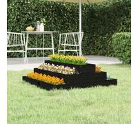 vidaXL Fioriera Nera 80x80x27 cm in Legno Massello di Pino
