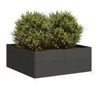 vidaXL Fioriera Nera 80x80x30 cm in Acciaio